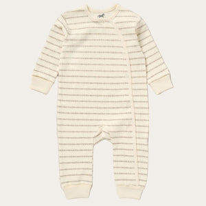 Cream tan striped babygrow