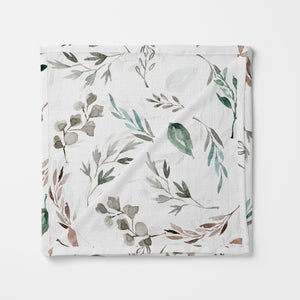 Tubed Bamboo Swaddle Blanket Soft & Breathable Botanical Print Baby Swaddle.