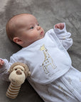 unisex baby clothing set with giraffe theme