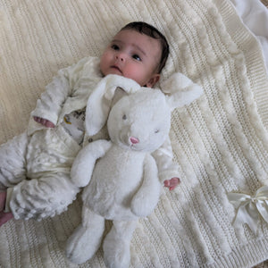 Cream 4-Piece Baby Outfit with Cardigan and Hat