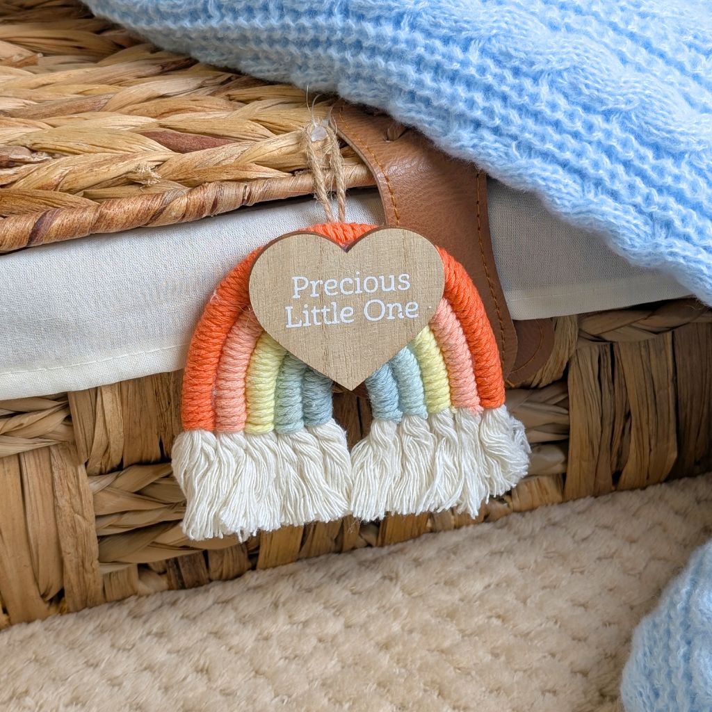 Precious little one hanging rope plaqiue