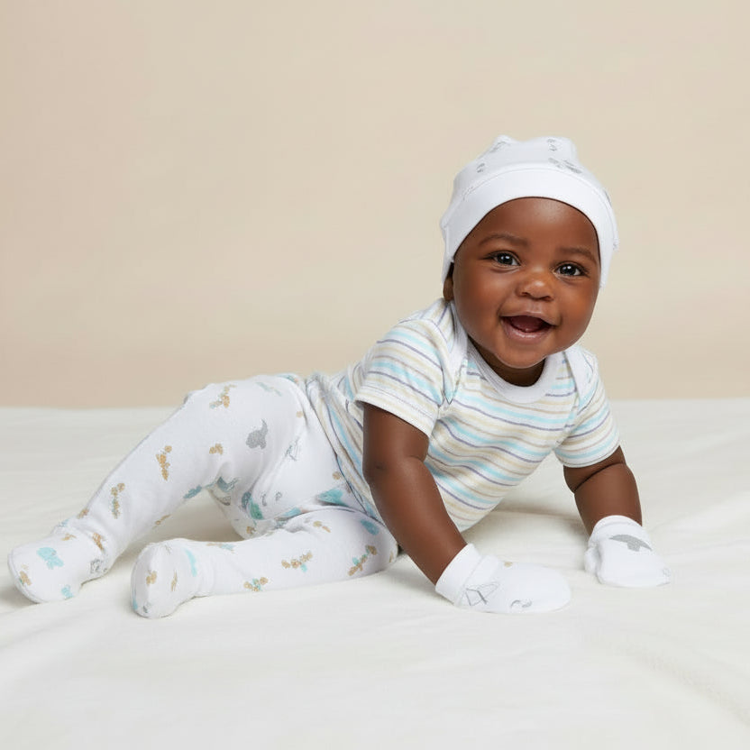 Baby Clothing Set Rainbow & Whale with Memory Book