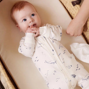 Vanilla Nautical Baby Grow Suit – Organic Cotton