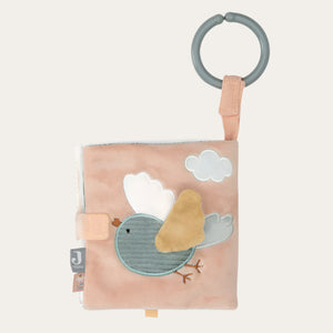 Velcro closure sensory baby book with mirror and crinkle