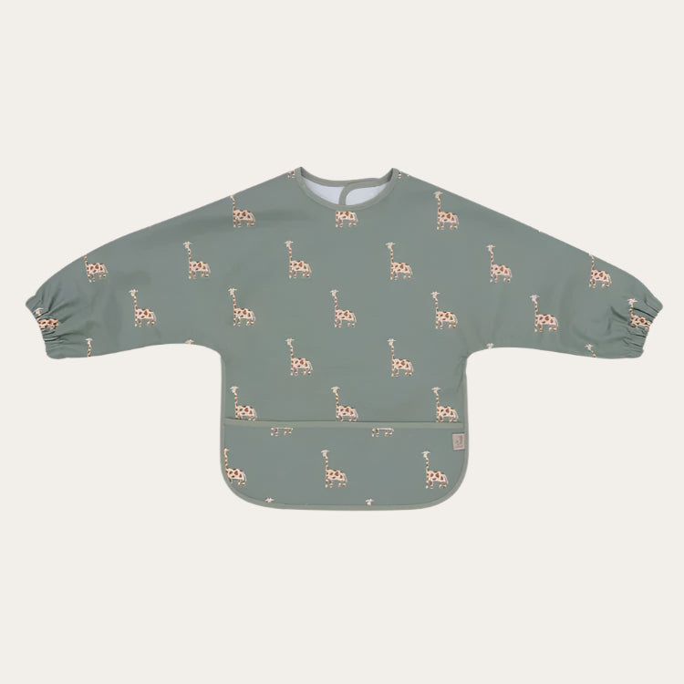 Waterproof Bib with Sleeves - Jungle Jambo Print Bandana Bib.