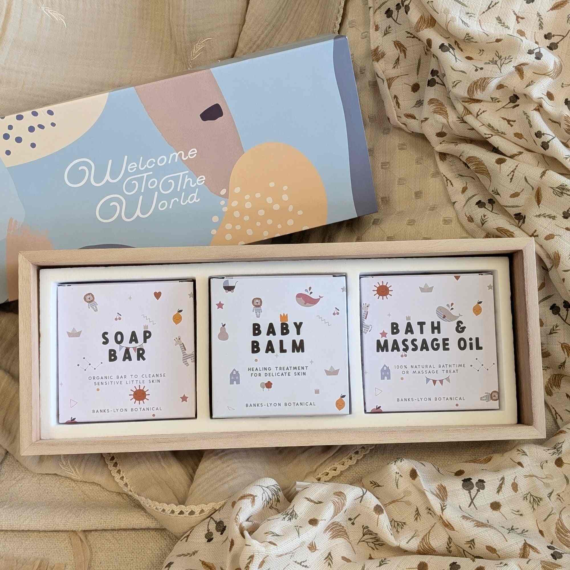 Welcome To The World Baby Botanical Gift Set 3 Item Box Baby Bath & Body.