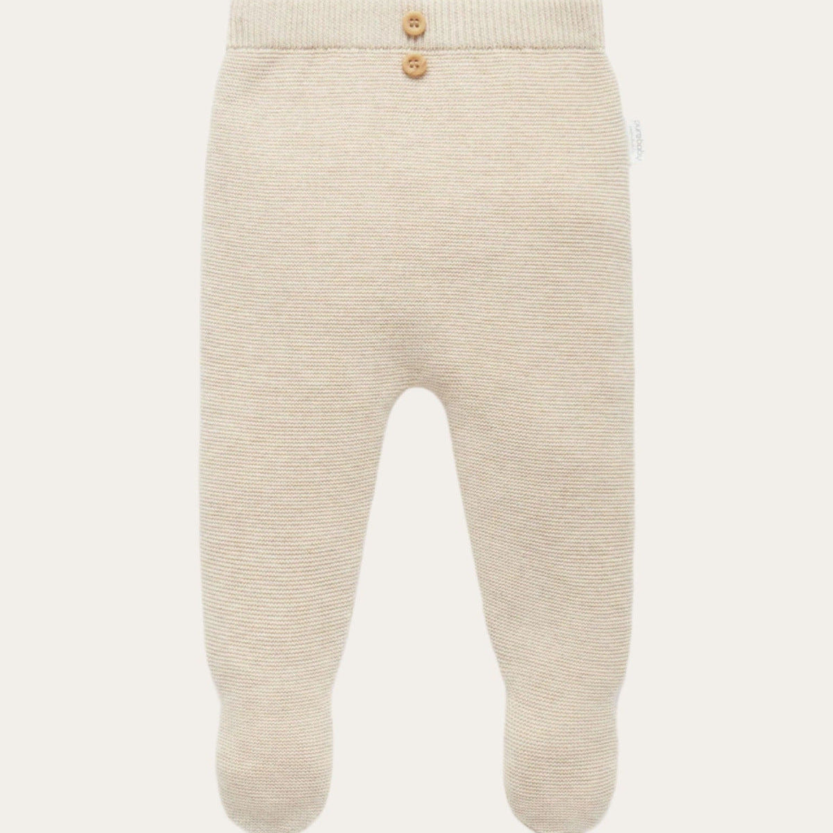 Wheat Melange Baby Textured Leggings with Feet