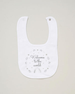 welcome to the world white baby hat