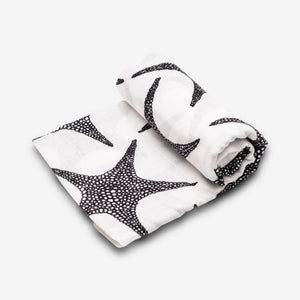New baby gifts organic cotton sensory starfish print large muslin swaddle