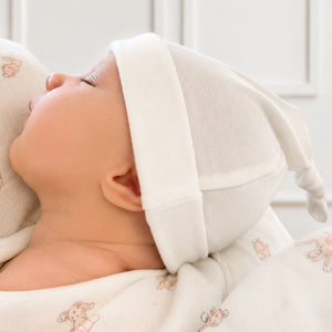 100% Cotton White Knotty Baby Hat Baby Hat.