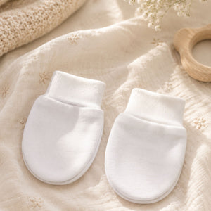 White Anti Scratch Baby Mittens 0-6 Months Mittens.