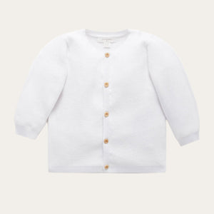 White Organic Cotton Baby Cardigan – Unisex baby clothes