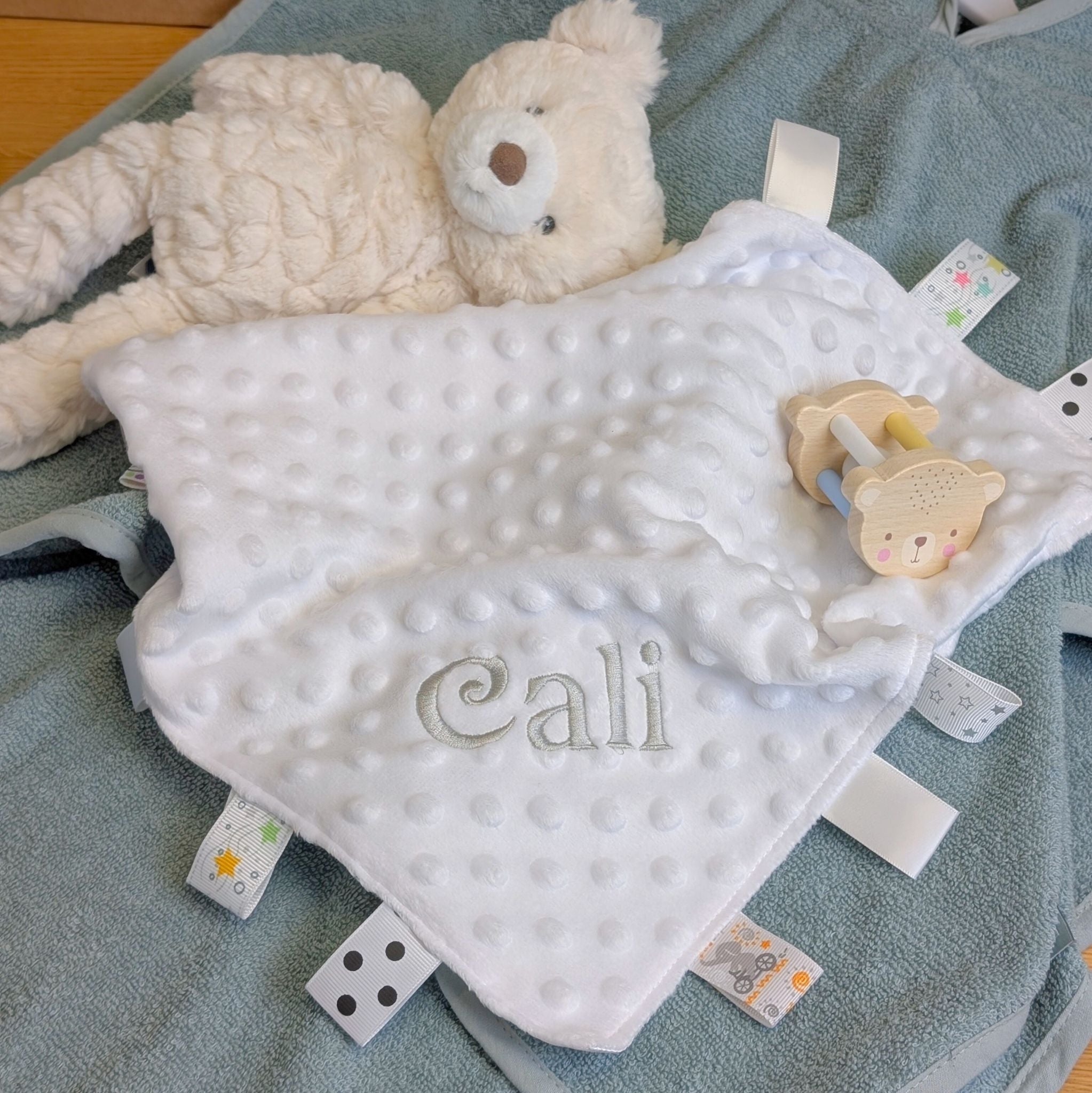 Soft Pure White Taggie Baby Comforter