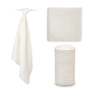 white waffle baby blanket.