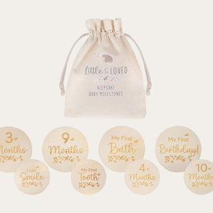 Garden Tales wooden baby milestone discs set