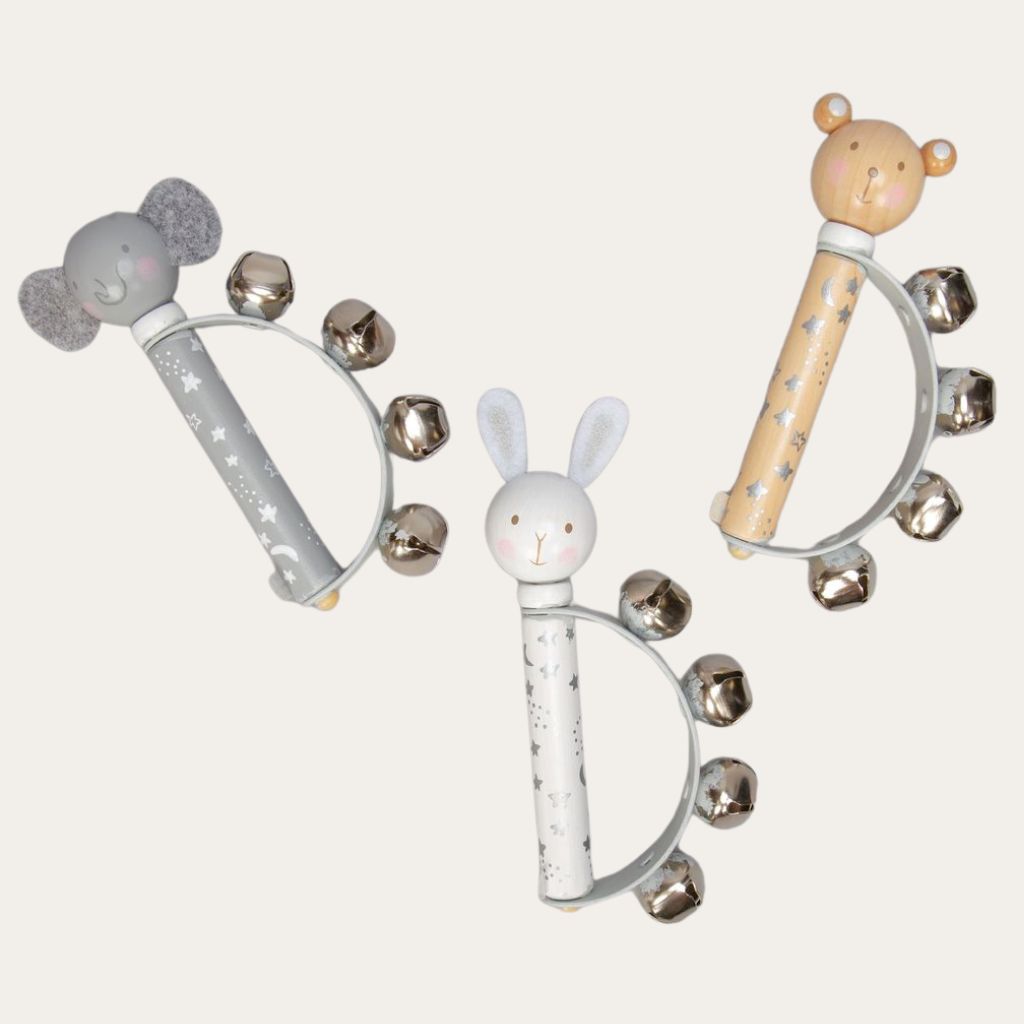 Wood-Handled Sleigh Bells - Toddler Musical Toys - Bumbles & Boo