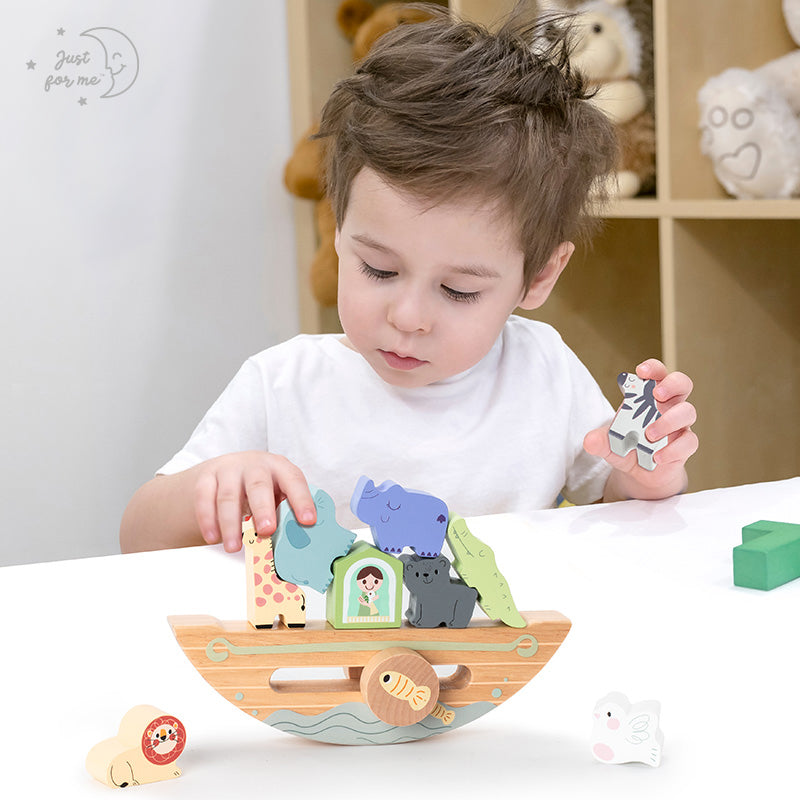 Wooden Educational Balancing Ark Stacking Toy (10 pcs) Wooden Toy.