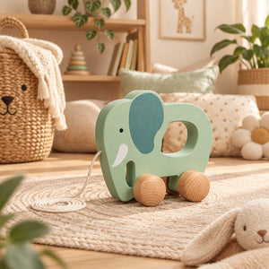 Wooden stacking toy, pull toy and bead maze activity set for children aged 18 months and over