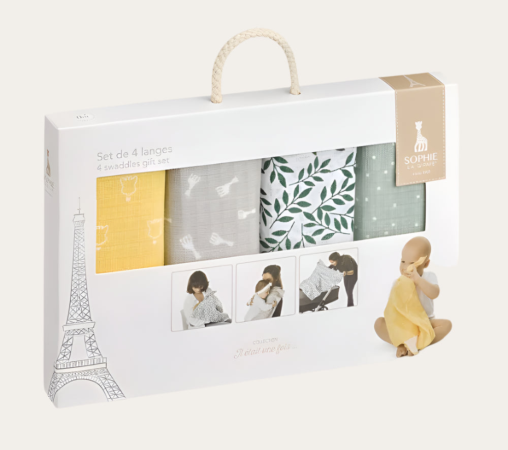 Muslin Set - 4 Coloured Swaddles Baby Swaddle.