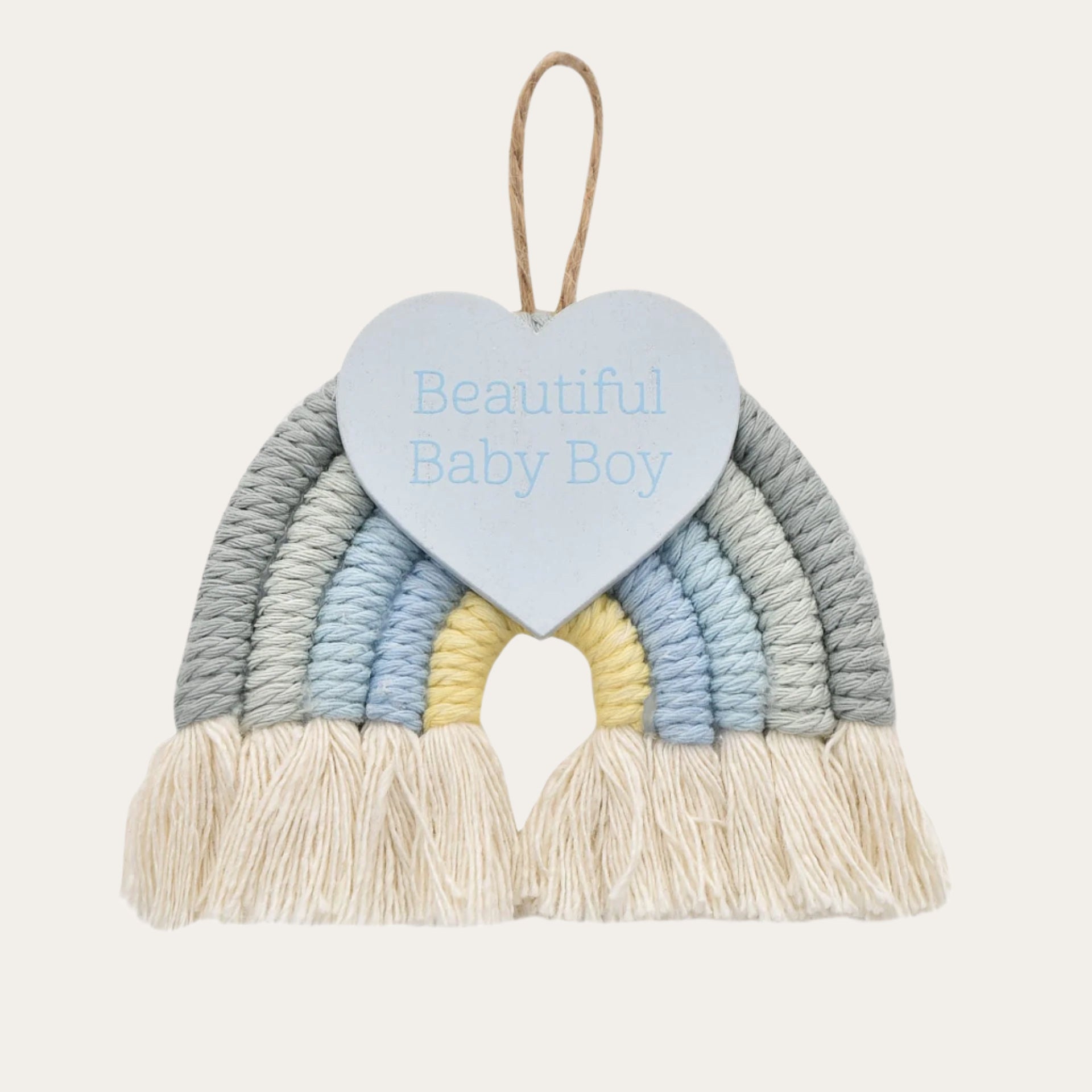 Baby Boys Hanging Plaque - Rainbow Design Baby Plaque.