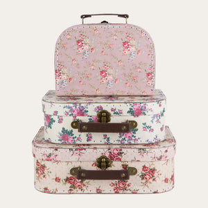 Vintage Rose' Suitcase Luggage Storage Set