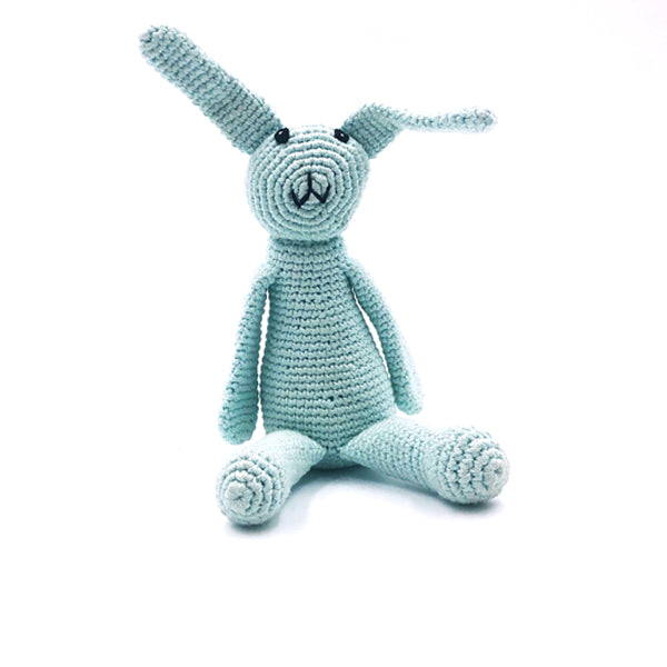 Organic 'My First Knitted Bunny' Light Turquoise
