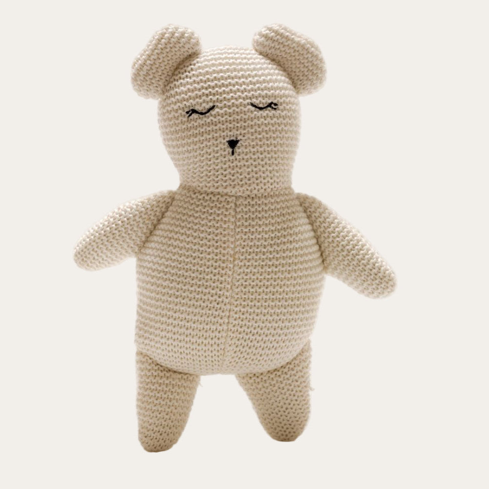 White Isla the Organic Teddy Bear Sensory Toy Teddy Bears.