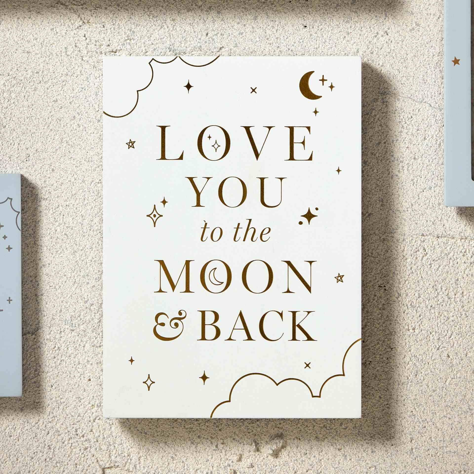 Plaque Décorative MDF "Love You To The Moon And Back" - 13 X 7.5 Cm - Fait Main