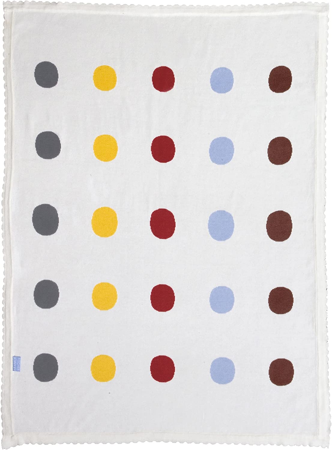 Blanket Wrap Organic White with Colourful Spots