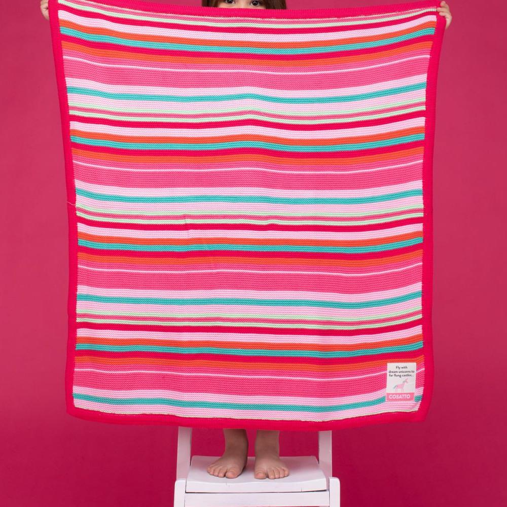 Baby Blanket Pink Stripes Baby Blanket.