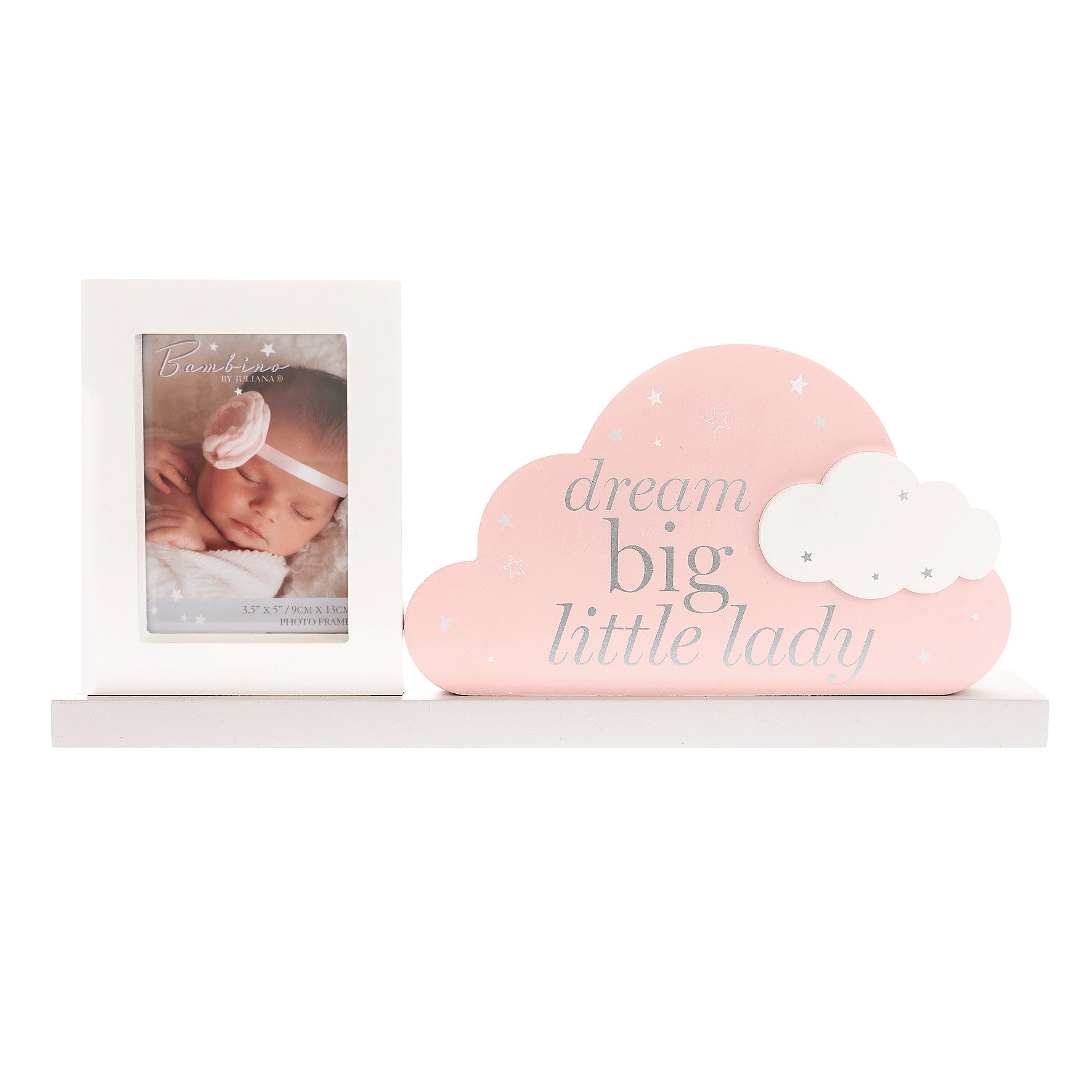 Bambino Mantel Plaque Frame "Dream Big Little Lady"