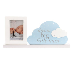 Bambino Mantel Plaque Frame "Dream Big Little Man" Baby Plaque.