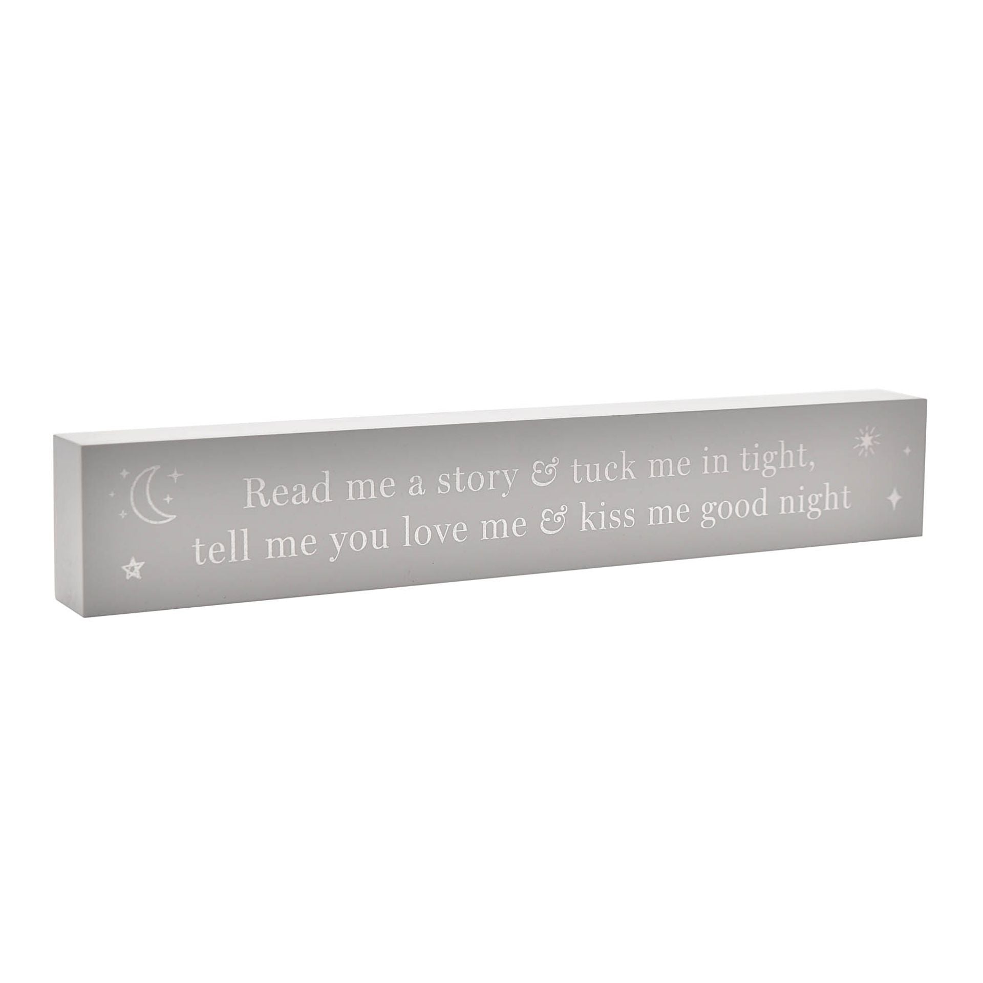 Read Me A Story &amp; Tuck Me In Tight&#39; Wooden Nursery Plaque
