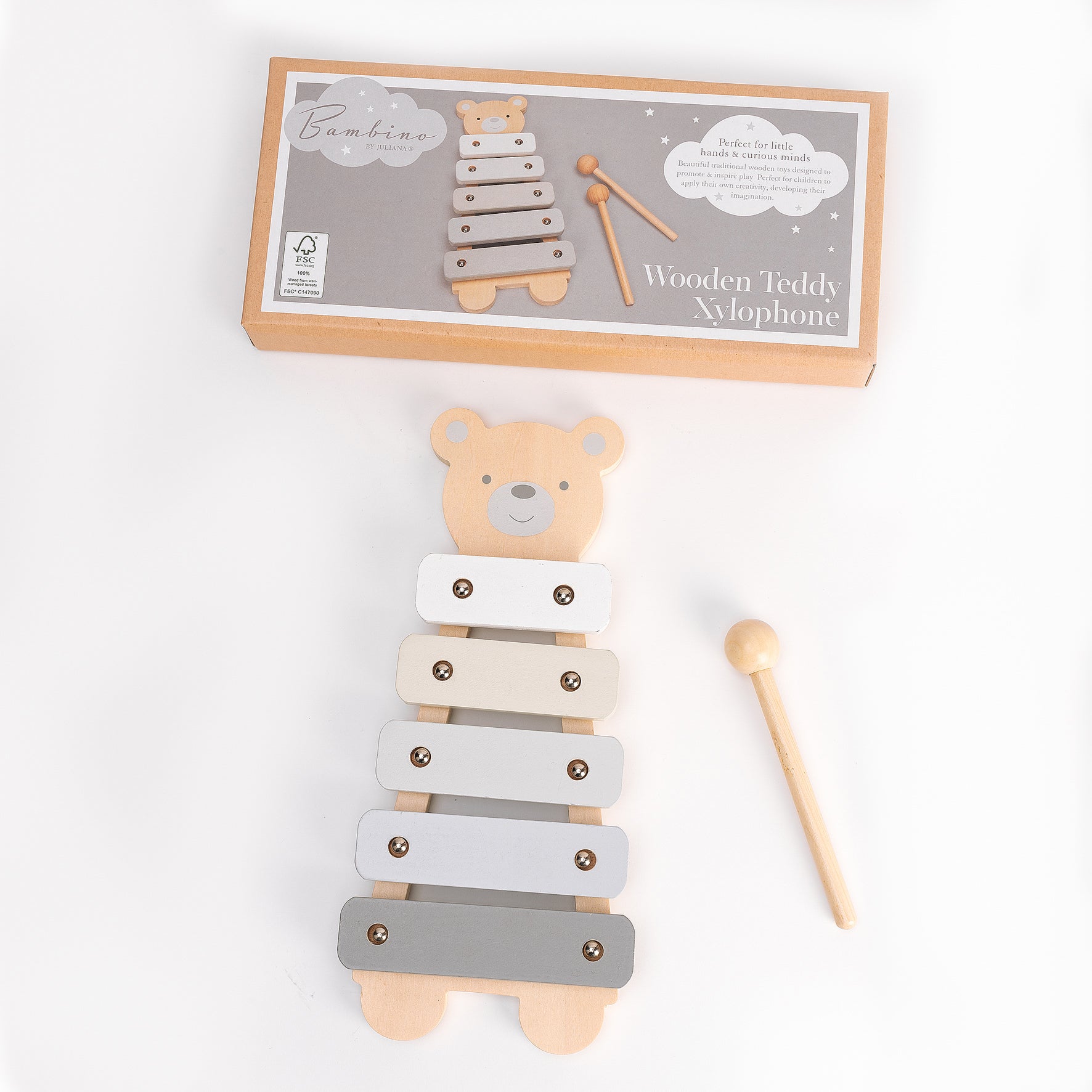 Bambino Wooden Toy Xylophone - Teddy Bear