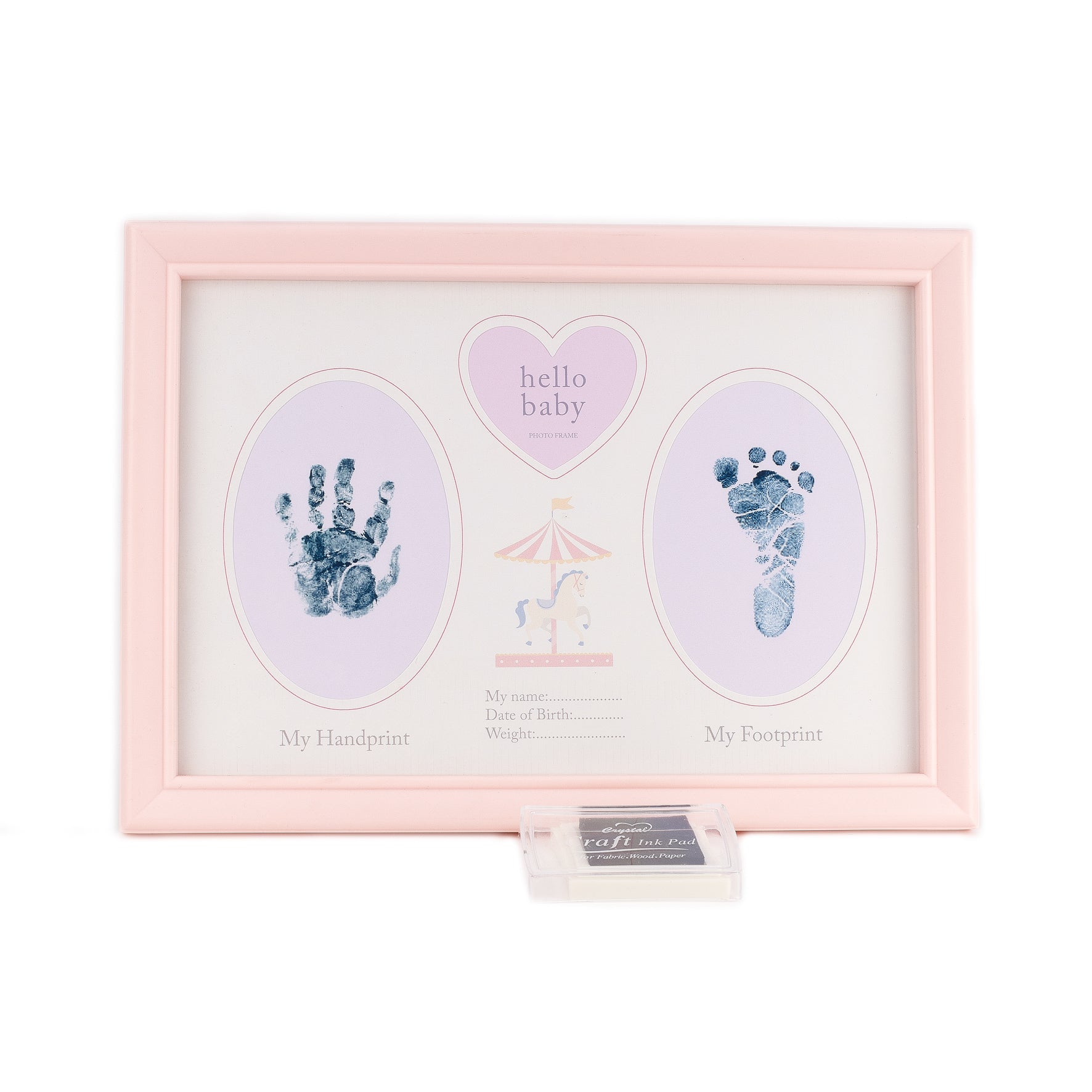 Baby Girl &#39;Hello Baby&#39; Hand and Footprint Frame