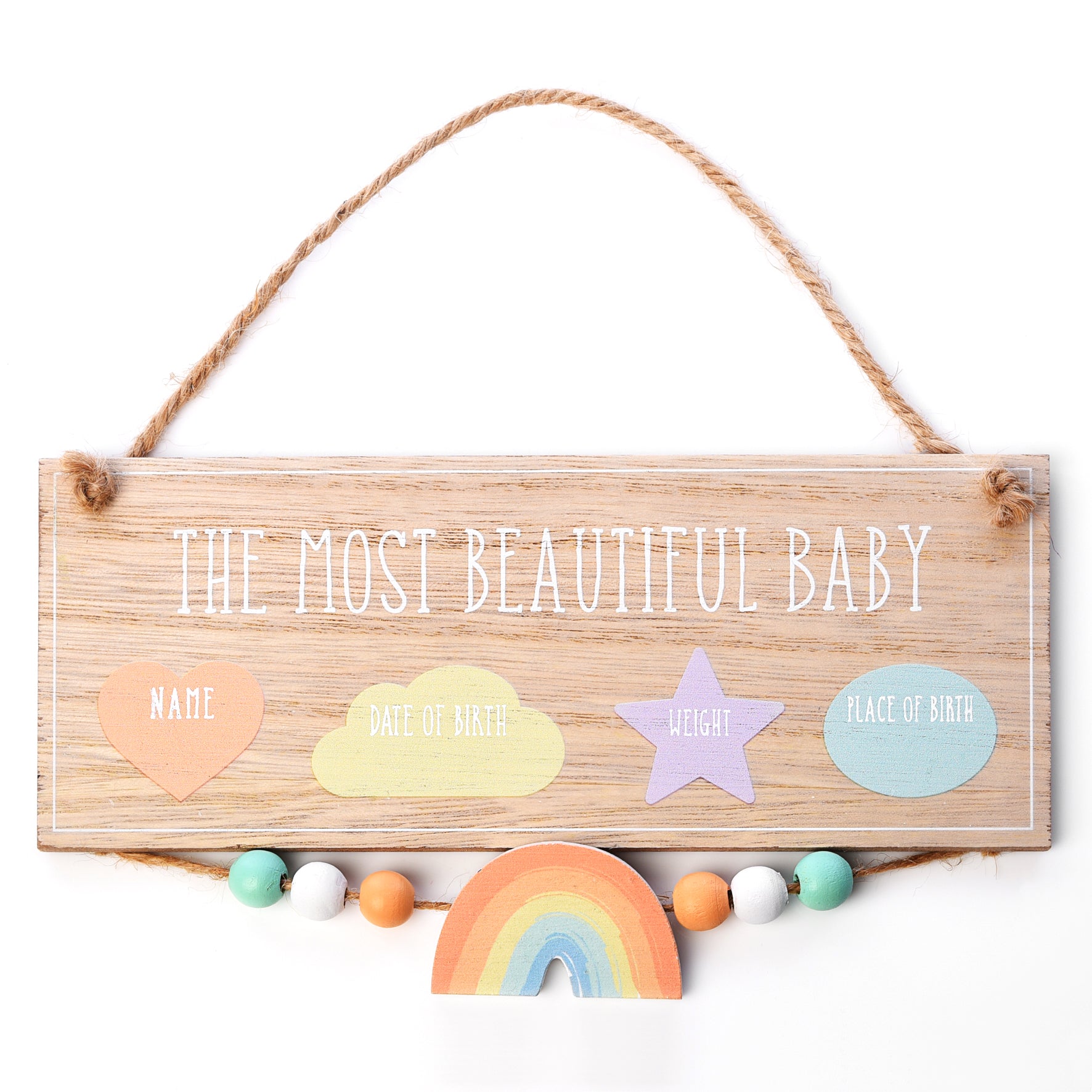 Most Beautiful Baby' Hanging Data Plaque