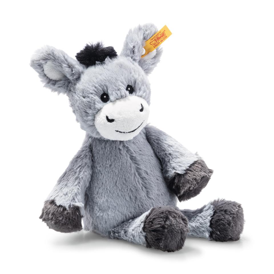 Soft cuddly grey donkey soft toy by Steiff.