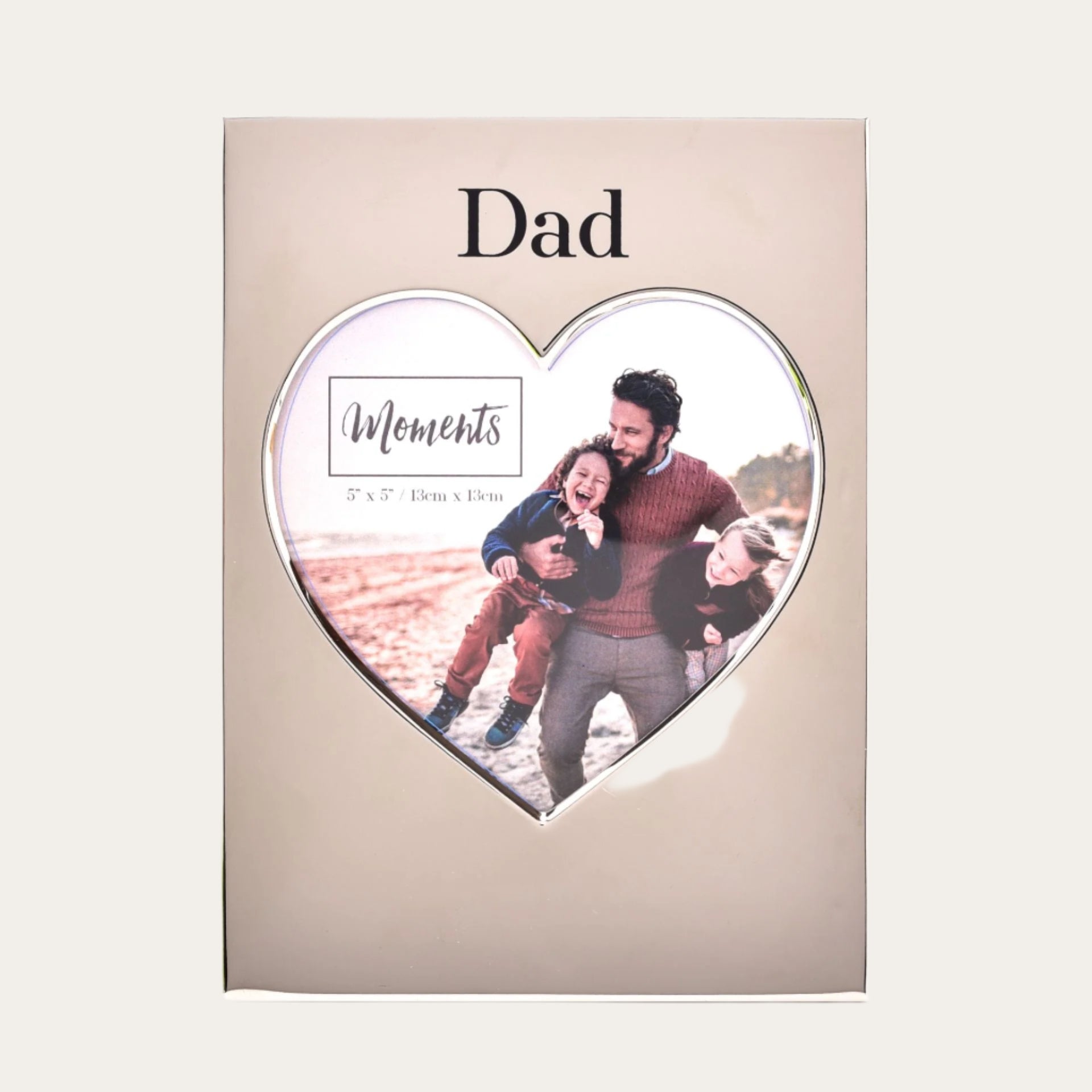 Picture Photo Silver Heart Frame 'DAD' 5 X 5" New Dad Gifts.