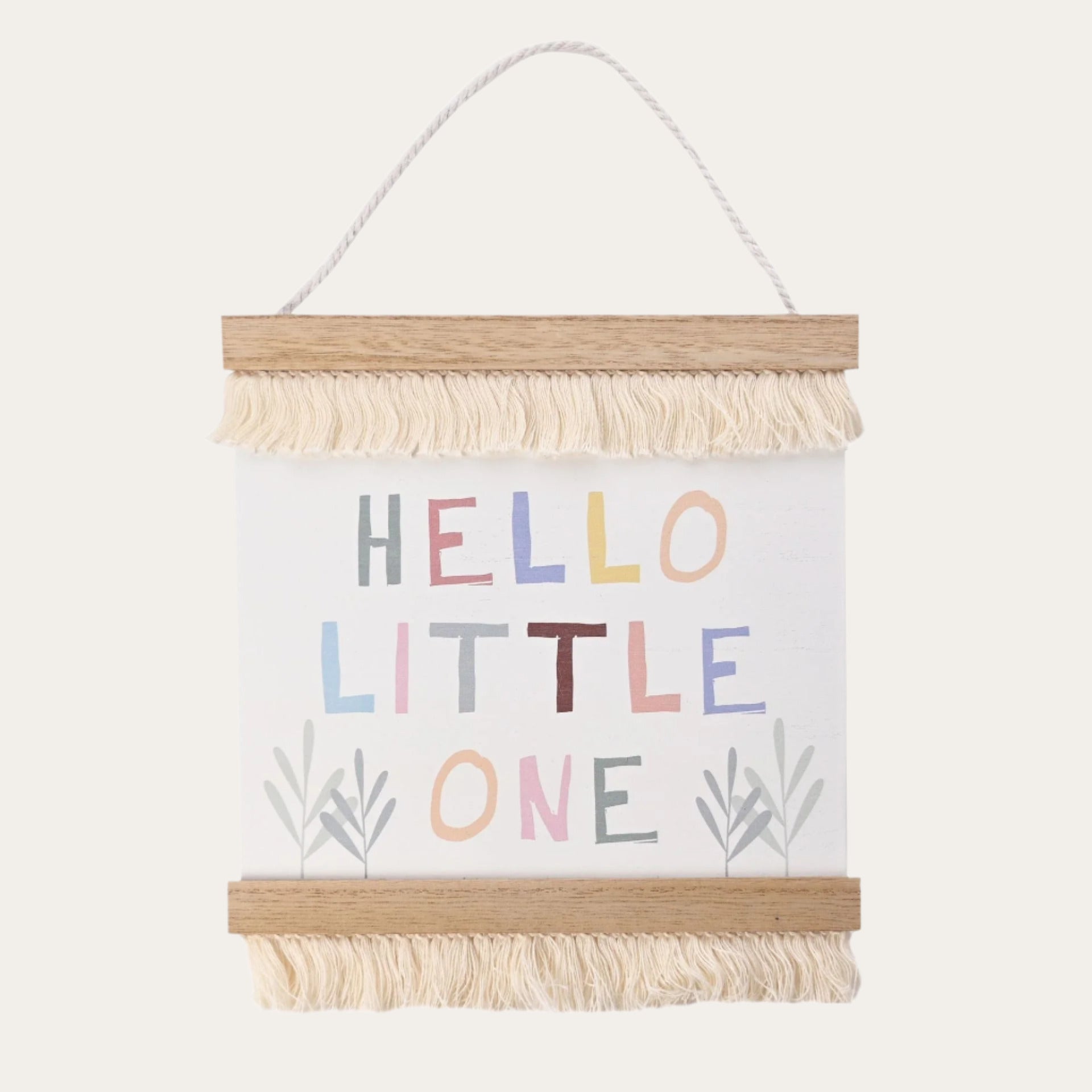 Hanging Pendant Plaque 'Hello Little One' Baby Plaque.