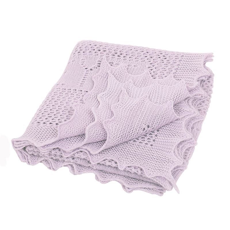Perfect gift for a new baby or expectant parents, a soft lilac cosy wrap with 'apple of your eye' detailing
