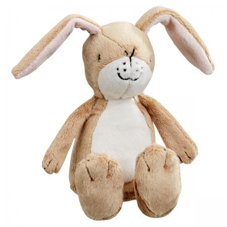 The Guess How Much I Love You Rabbit  Toy is made from soft and tactile fabrics. With large floppy ears and feet and a squidgy body with a rattle it's perfect for little one to cuddle up to at bedtime,