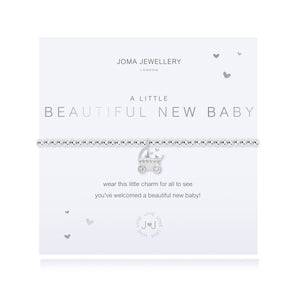 New Baby Bracelet Gift with Pram Charm Jewellery.