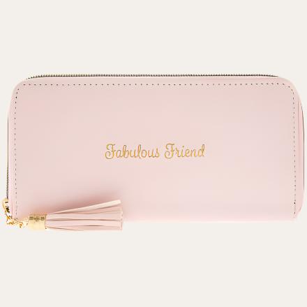 Pink Faux Leather Purse "Fabulous Friend" Gold Quote Mum Gifts.