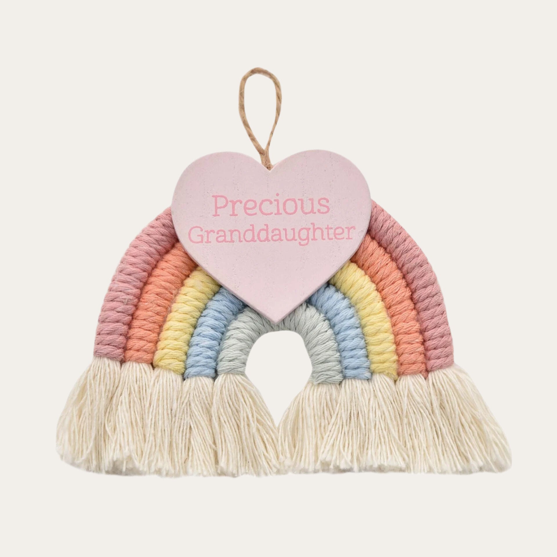 Rainbow Hanging Plaque 'Precious Granddaughter' Baby Plaque.