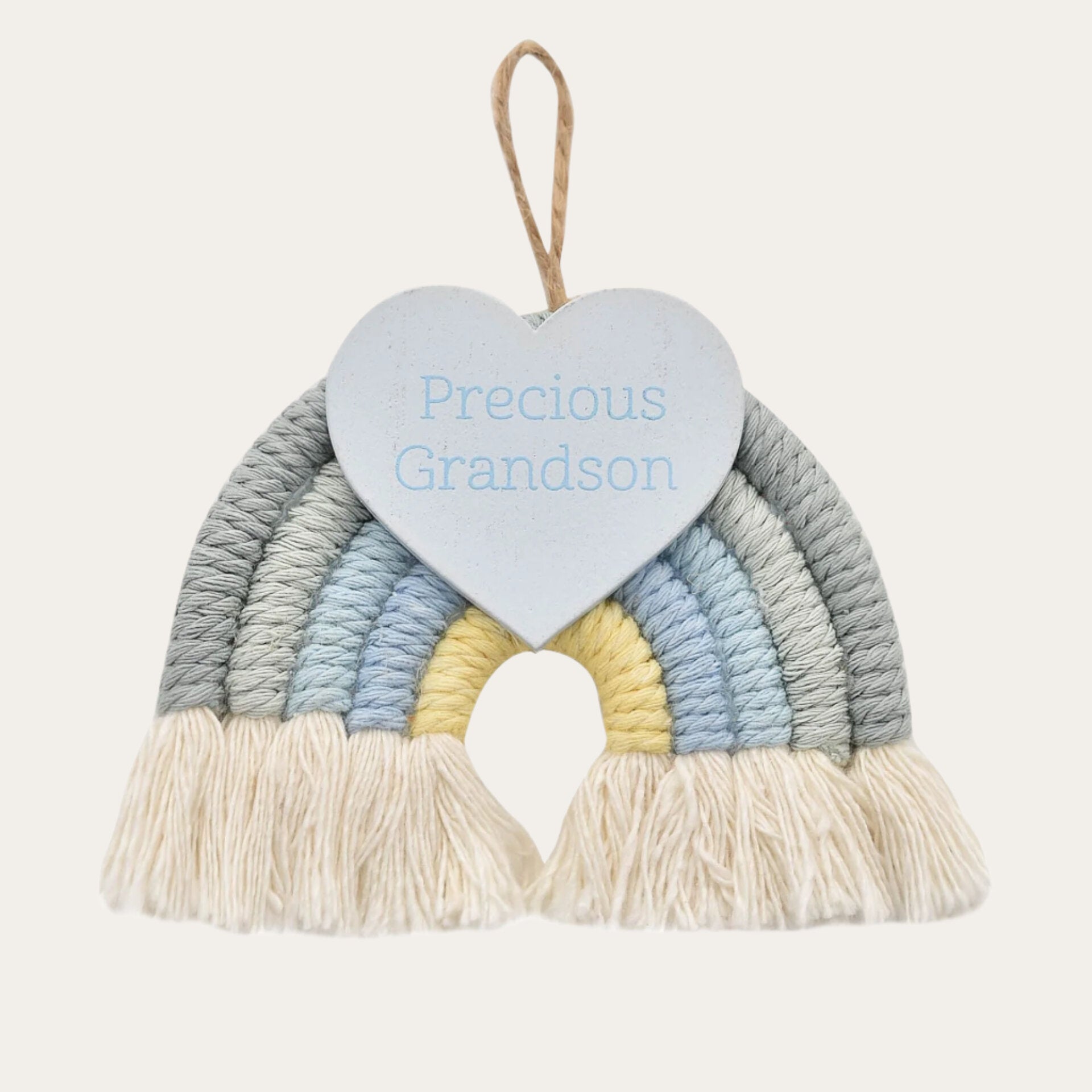 Rainbow Hanging Plaque 'Precious Grandson' Baby Plaque.