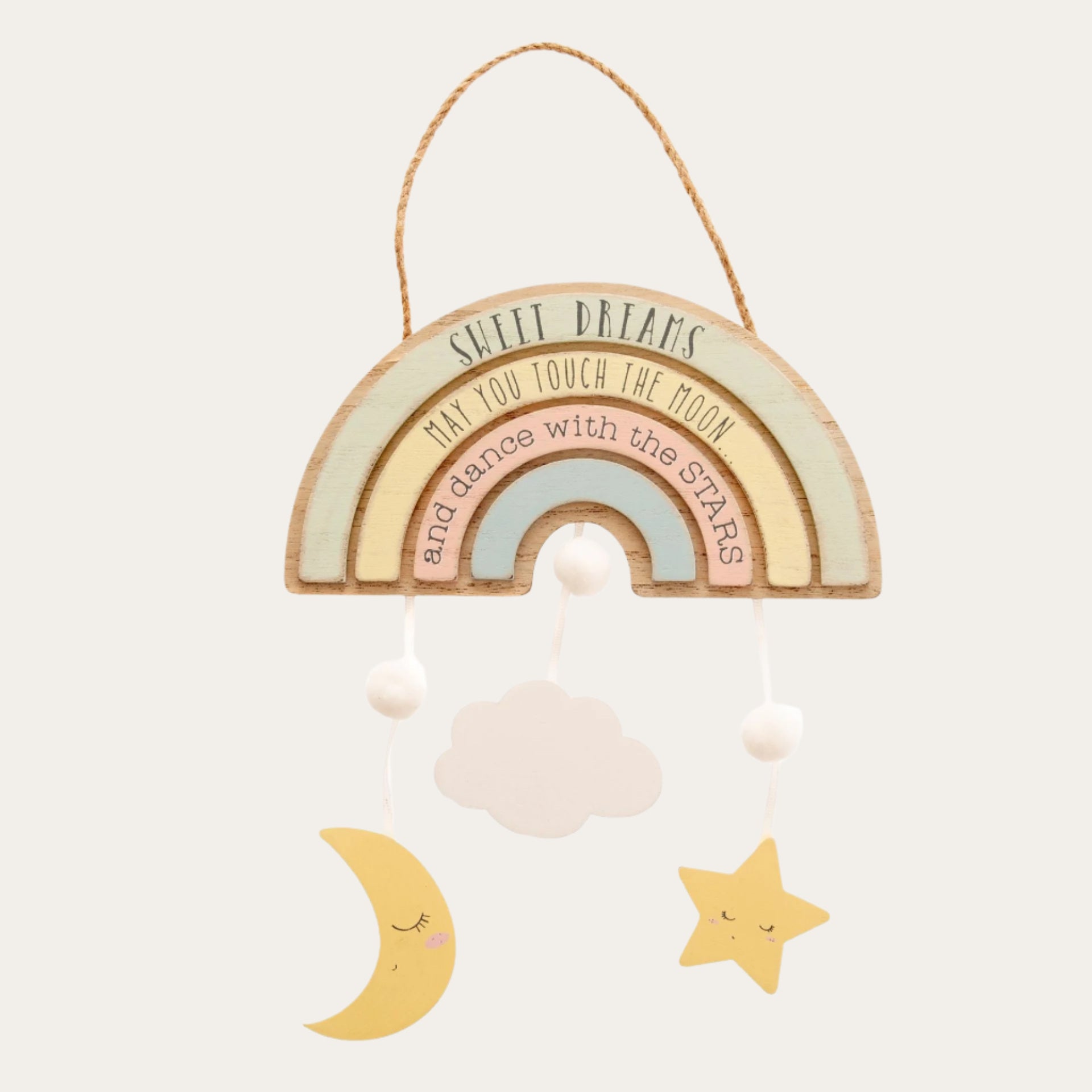 Hanging Rainbow Plaque 'Sweet Dreams' Baby Plaque.