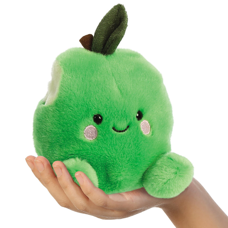 This cute Apple soft toy fits into the palm of your hand, he&#39;s full of beans which makes him super soft and cuddly. 