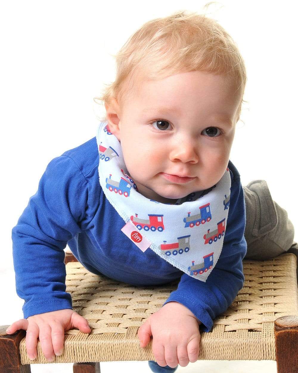Trains Bandana Dribble Bib by Ziggle (Matching hat also available) Bandana Bib.