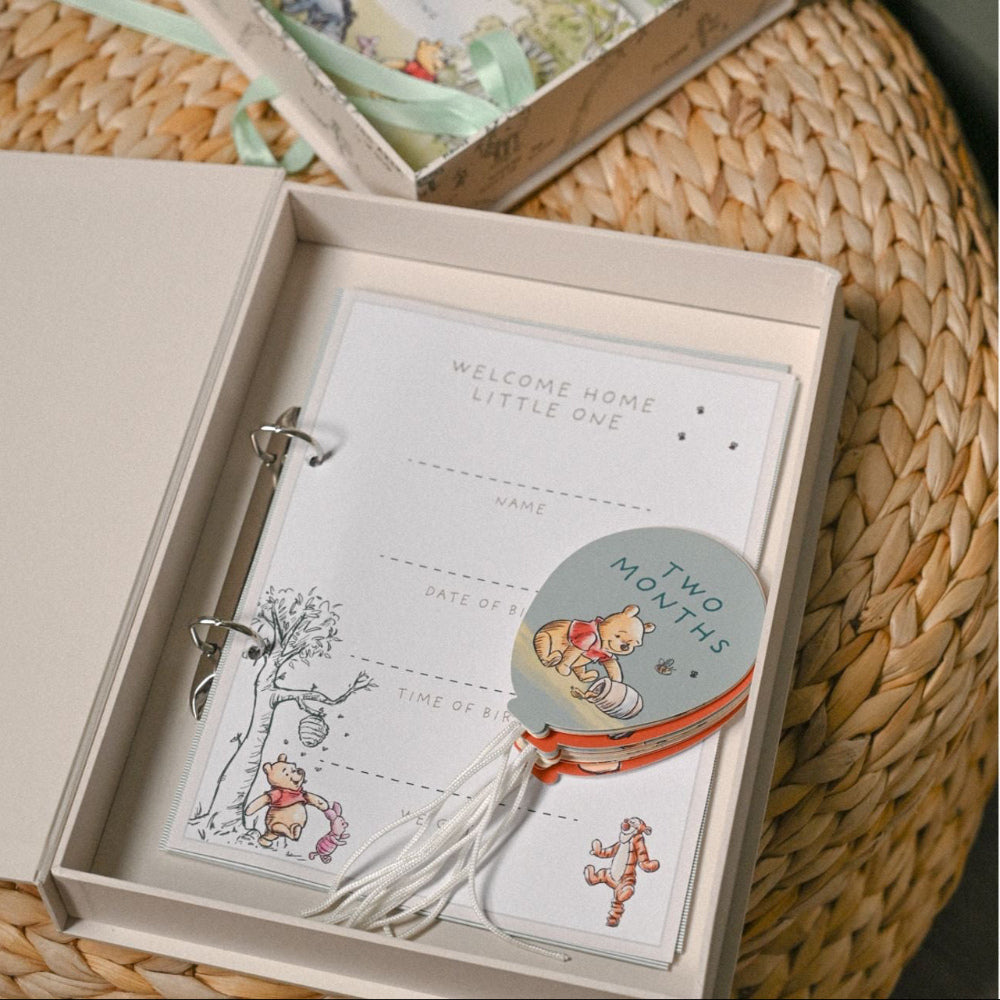 Winnie the Pooh Baby Milestone Album | Disney Baby Keepsake Memory Book with Cards