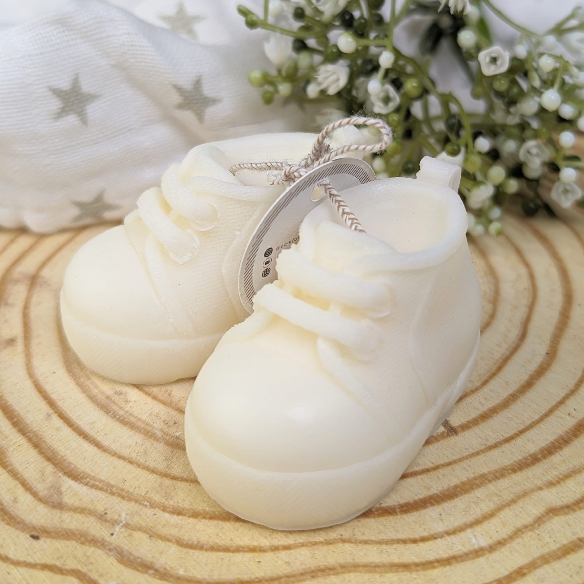Beautiful Baby Bootie Candles by Comfort Collective London - Available in various colours